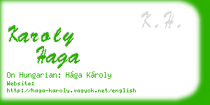 karoly haga business card